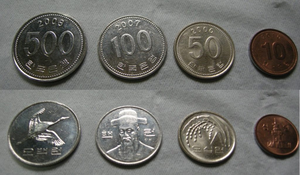 Các mệnh giá đồng tiền Hàn Quốc